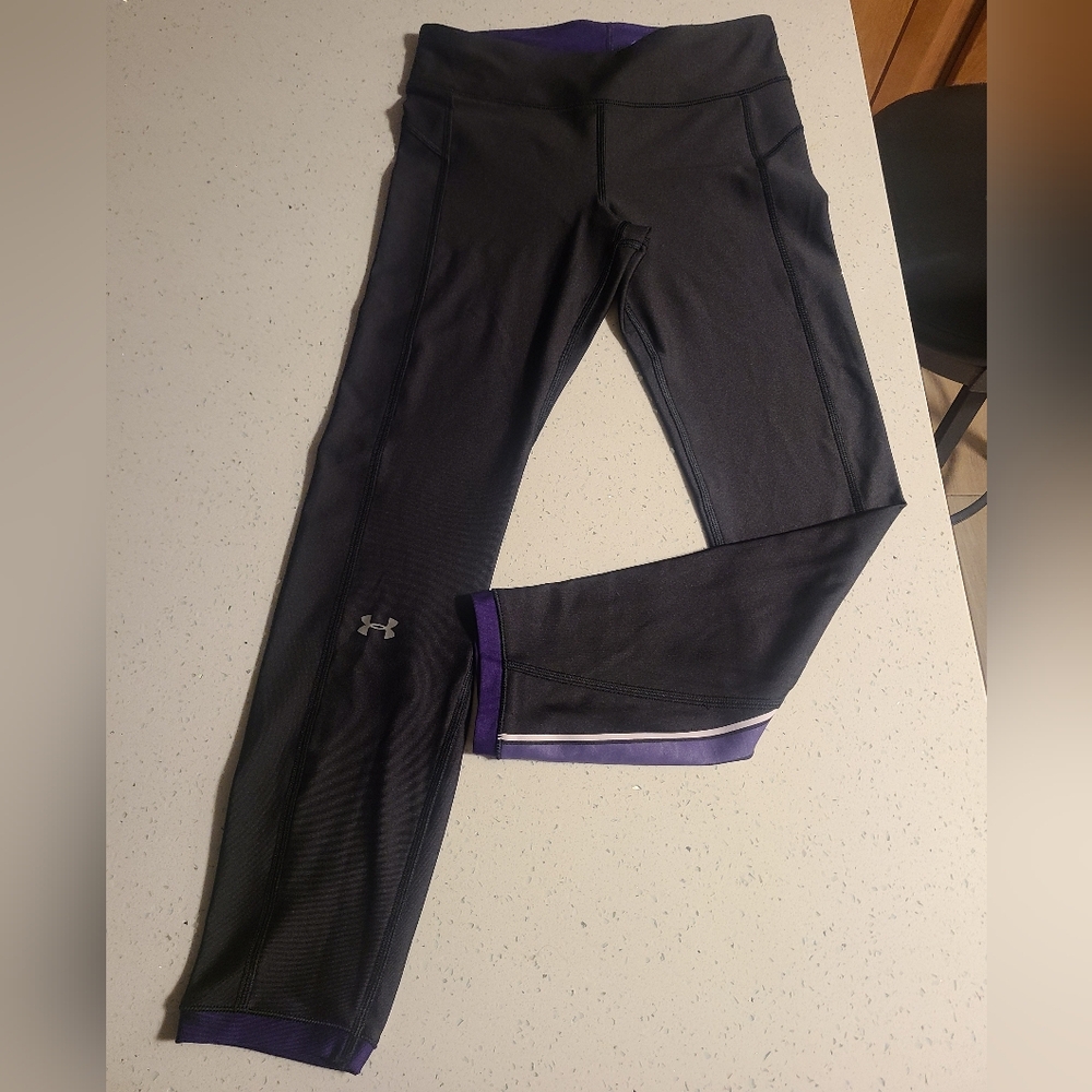 Under Armour Black and Purple Leggings